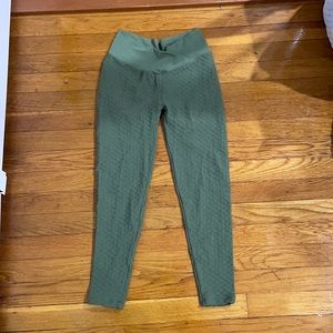 Green Olive Scrunch Leggings